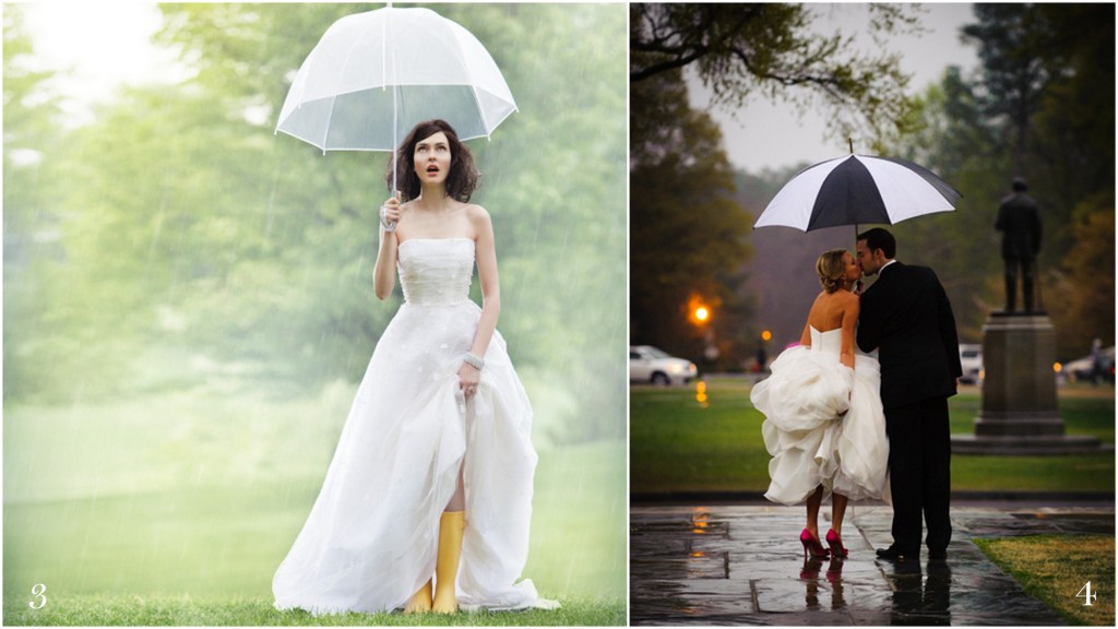 yellow rain boot and umbrellas