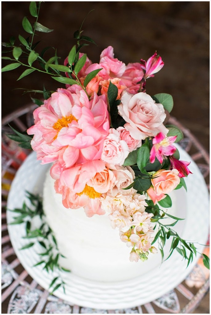 Coral Charm Peony | Flower Wedding Cake | The Day's Design 