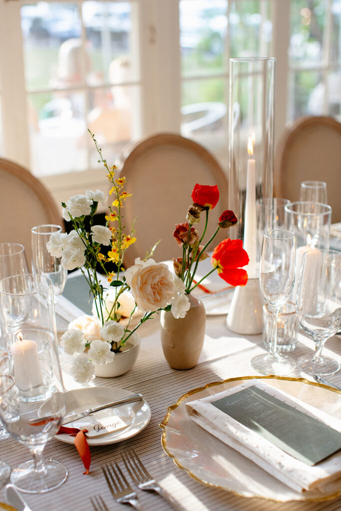 red white and blue wedding decor
