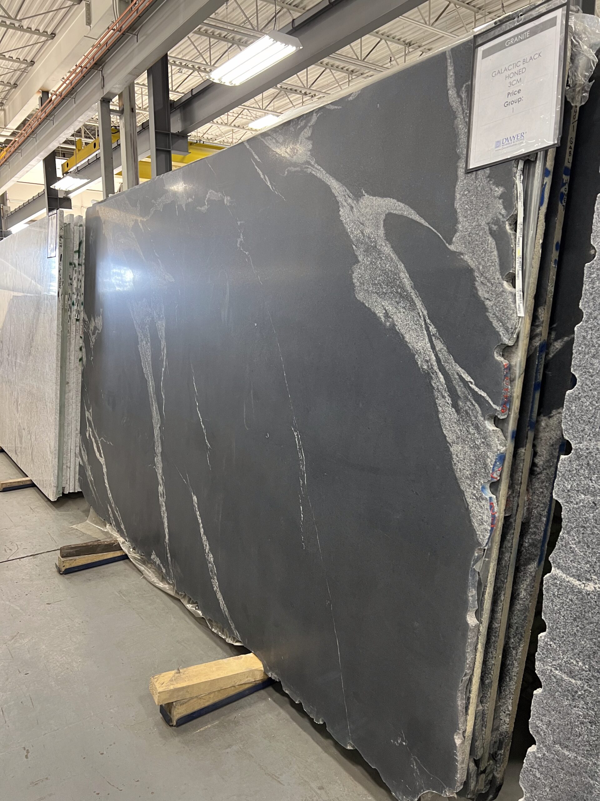 galactic black granite honed